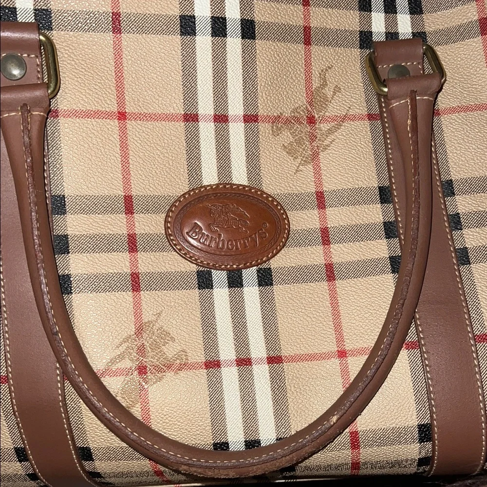Burberry Brown Checkered Duffle Bag - Picture 2 of 7